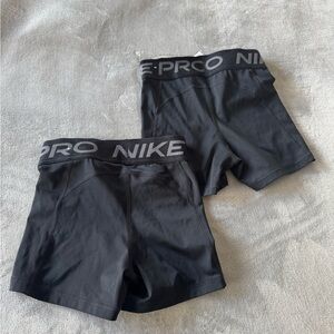 2 pairs NIKE pro shorts women XXS 0 3”